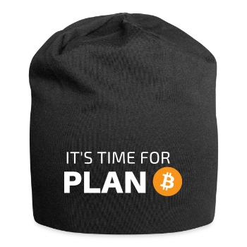 ES IST ZEIT FÜR PLAN B - Jersey-Beanie - Schwarz - Vorne