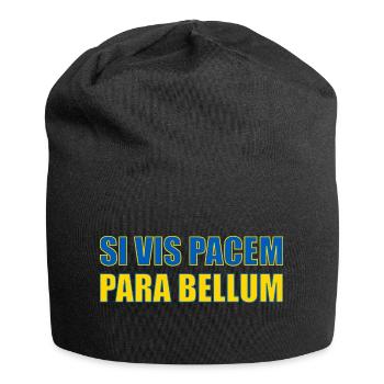 si vis pacem para bellum, Frieden, Ukraine, Spruch - Jersey-Beanie - Schwarz - Vorne