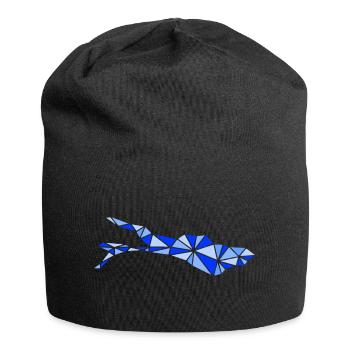 Bodensee | Polygonal | Blau - Jersey-Beanie - Schwarz - Vorne