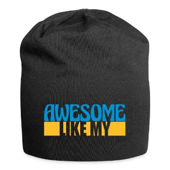 Template Vorlage Awesome Like - Jersey Beanie - black - Front