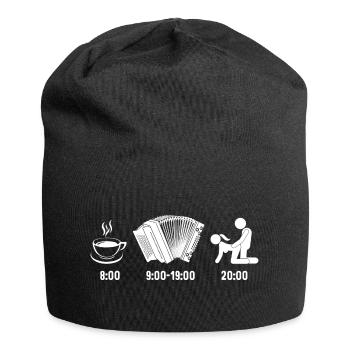 Steirische Harmonika Tagesablauf, Lustiges - Jersey-Beanie - Schwarz - Vorne