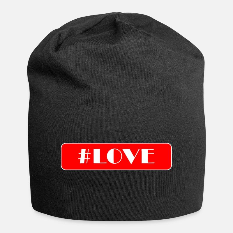Liebestext - Jersey-Beanie - Schwarz