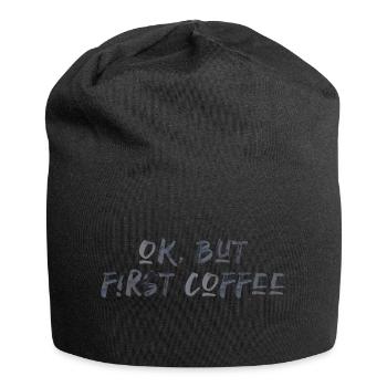 ok premier café café disant police petit déjeuner - Bonnet en jersey - noir - Devant