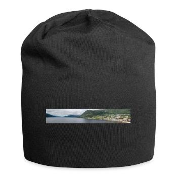 Nordfjordeid Vue panoramique depuis le port de Norvège - Bonnet en jersey - noir - Devant