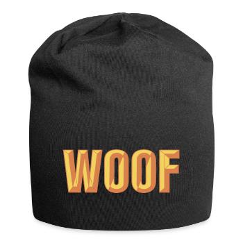 Woof Beveled Text Design - Jersey Beanie - black - Front