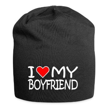 I love my boyfriend - Bonnet en jersey - noir - Devant