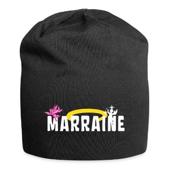 Marraine Baptême Auréole Anges - Bonnet en jersey - noir - Devant