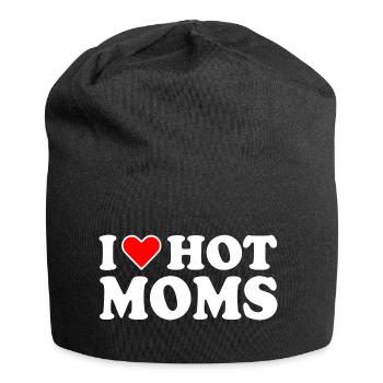 I love hot moms - Jersey-Beanie - Schwarz - Vorne