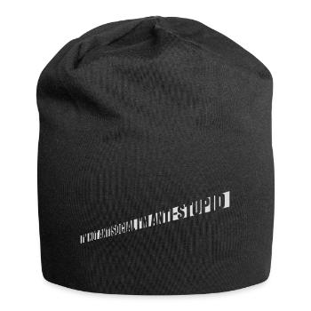 not antisocial anti stupid - Jersey Beanie - black - Front