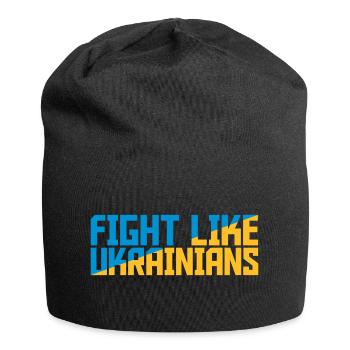 fight like ukrainians quote - Jersey Beanie - black - Front