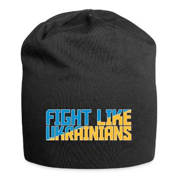 fight like ukrainians quote - Jersey Beanie - black - Front