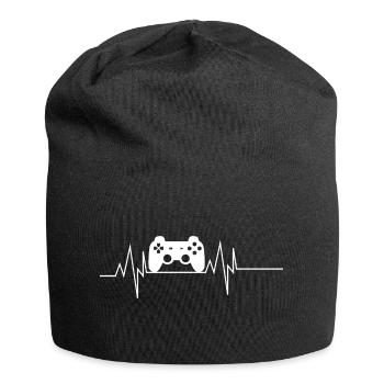 Gamer Heartbeat - Jersey Beanie - black - Front