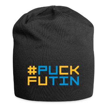 puck futin logo design - Jersey Beanie - black - Front