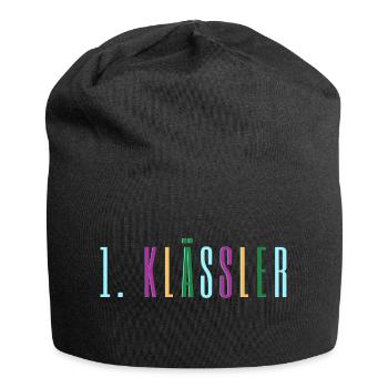 1. Klässler - Schulanfang, Schüler, Schule, Erstkl - Jersey-Beanie - Schwarz - Vorne