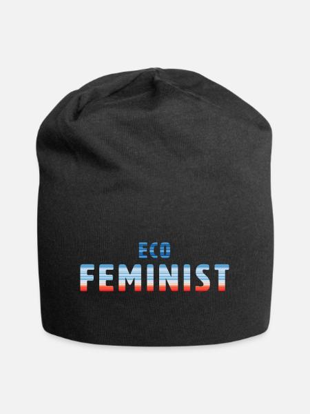 Eco Feminist | Warming Stripes - Jersey-Beanie - Schwarz