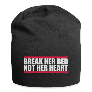 break her bed Zitat - Jersey-Beanie - Schwarz - Vorne