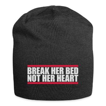 break her bed Zitat - Jersey-Beanie - Anthrazit - Vorne