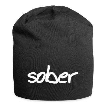 SOBER Retro Awesome Sobriety T-Shirt - Jersey-Beanie - Schwarz - Vorne