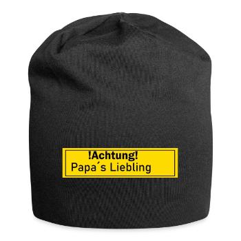 Papas Liebling Lieblinge Geschenk Geschenkidee Dad - Jersey-Beanie - Schwarz - Vorne