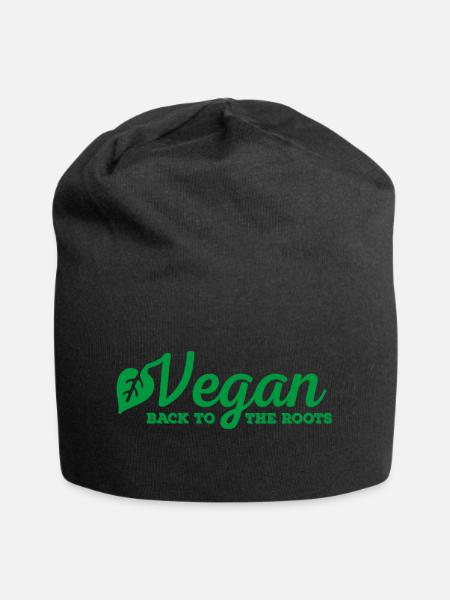 Vegan - Jersey-Beanie - Schwarz
