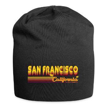 San Francisco California Retro and Vintage Design - Jersey Beanie - black - Front
