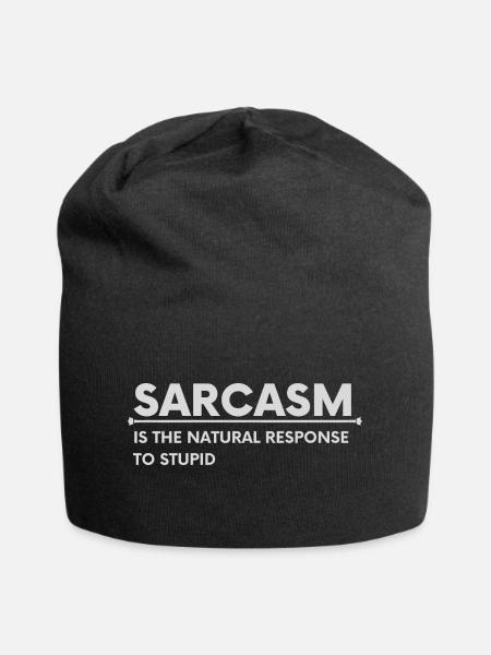 SARCASM is the natural response to stupid - Jersey-Beanie - Schwarz