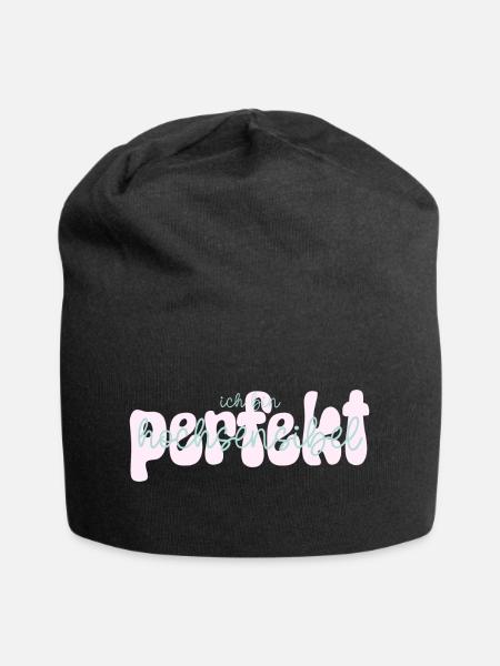 ich bin perfekt hochsensibel (hell) - Jersey-Beanie - Schwarz