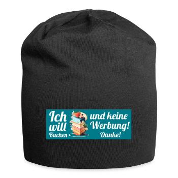 Ich will Kuchen und keine Werbung! Keine Werbung! - Jersey-Beanie - Schwarz - Vorne