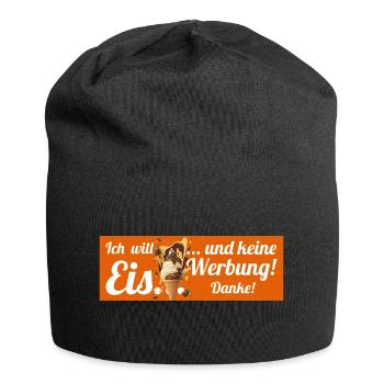 Ich will Eis und keine Werbung! Keine Werbung! - Jersey-Beanie - Schwarz - Vorne
