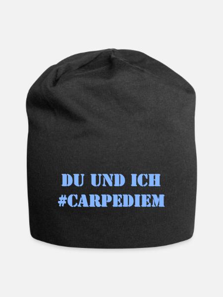 Du und Ich - Carpe Diem - Jersey-Beanie - Schwarz