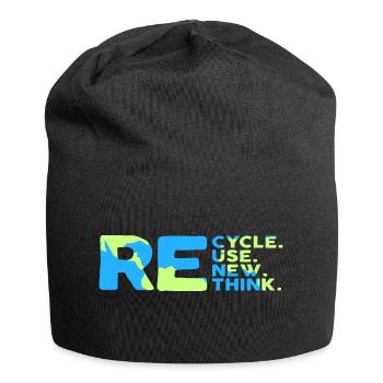 ReCycle ReUse ReNew ReThink - Jersey-Beanie - Schwarz - Vorne