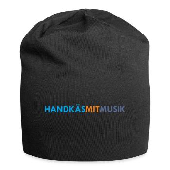 Handkäs mit Musik, bunt - Jersey-Beanie - Schwarz - Vorne
