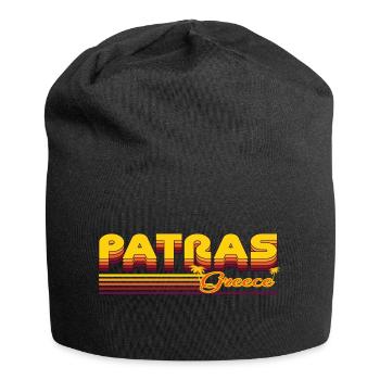Patras: design rétro méditerranéen - Bonnet en jersey - noir - Devant