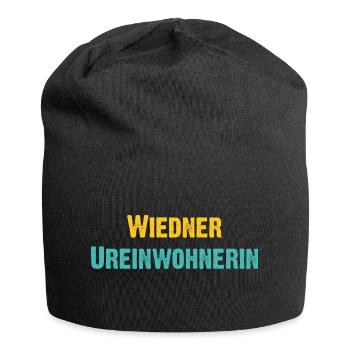 Wiedner Ureinwohnerin Wien Österreich Humor Spruch - Jersey-Beanie - Schwarz - Vorne