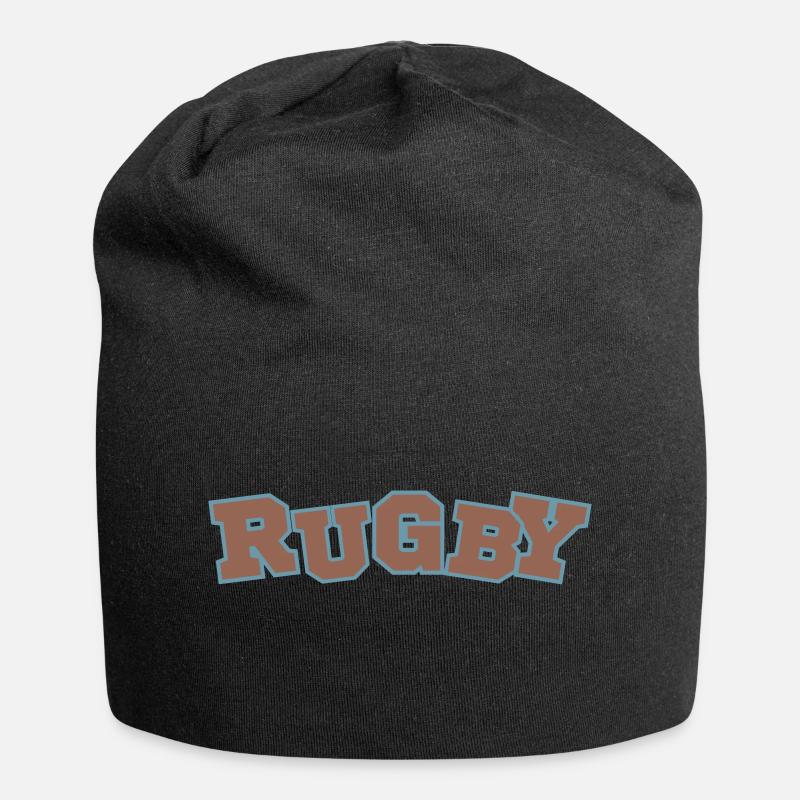Rugby: Einfach, Kraftvoll, Leidenschaftlich - Jersey-Beanie - Schwarz