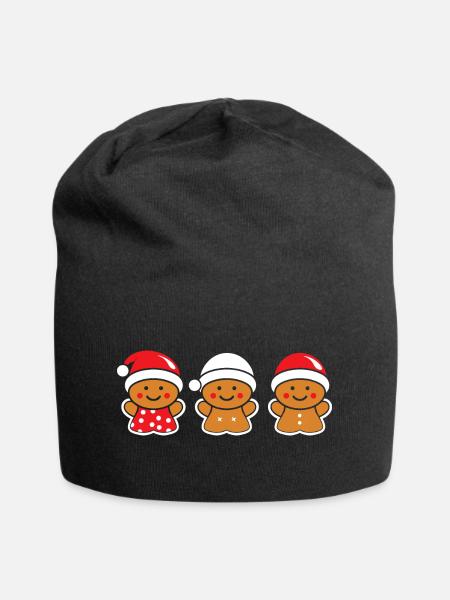 Lebkuchenmann - Jersey-Beanie - Schwarz