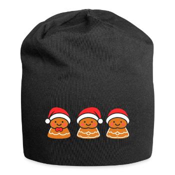 Lebkuchenmann - Jersey-Beanie - Schwarz - Vorne