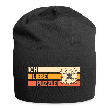 Puzzlefan Puzzler Puzzleteile Puzzle - Jersey-Beanie - Schwarz - Vorne