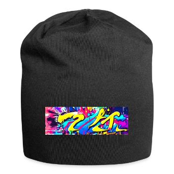 Graffiti tache de couleur Streetart - Bonnet en jersey - noir - Devant