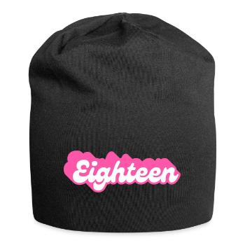 Eighteen birthday - 18th birthday retro pink - Jersey Beanie - black - Front