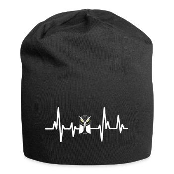 Owls Heartbeat - Jersey Beanie - black - Front