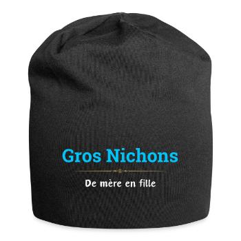 Große , Mutter zu Tochter - Jersey-Beanie - Schwarz - Vorne