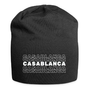 Casablanca Minimalistische Reisen Marokko Orient - Jersey-Beanie - Schwarz - Vorne