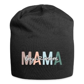 Mama Boy Mom Retro Mother's Day - Jersey Beanie - black - Front