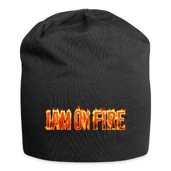 Feuriger Gewinner! - Jersey-Beanie - Schwarz - Vorne