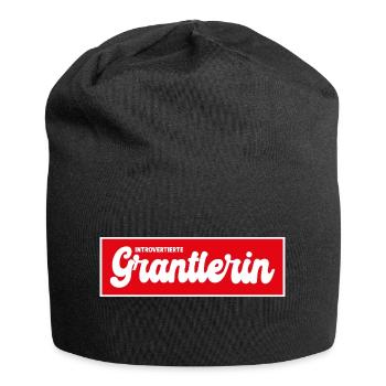 Introvertierte Grantlerin - Jersey-Beanie - Schwarz - Vorne