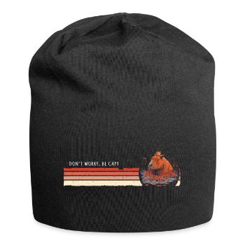 Capybara Vintage - Don't be Worry, Be Capy - Jersey Beanie - black - Front