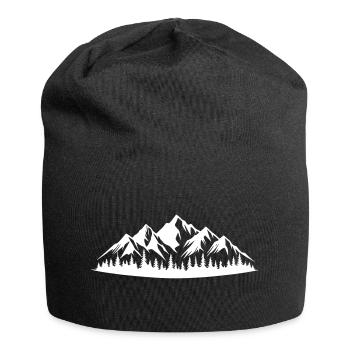 Montagnes avec des arbres Vecteur - Bonnet en jersey - noir - Devant