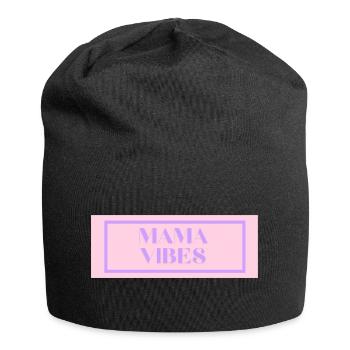 mama vibes - Jersey-Beanie - Schwarz - Vorne