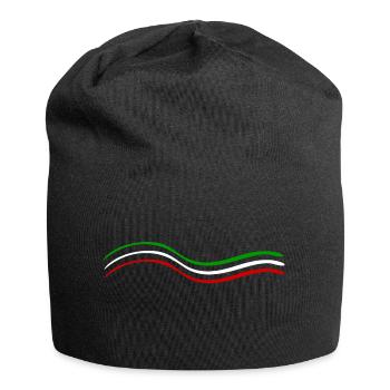 Grün Weiß Rot - Jersey-Beanie - Schwarz - Vorne